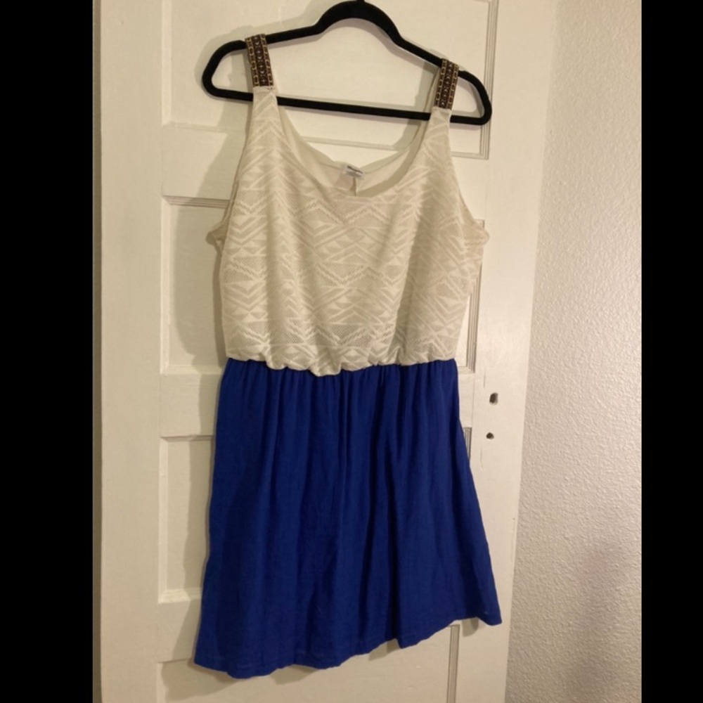 Wrangler Two-tone sun dress with crochet and stitching details, women’s XL